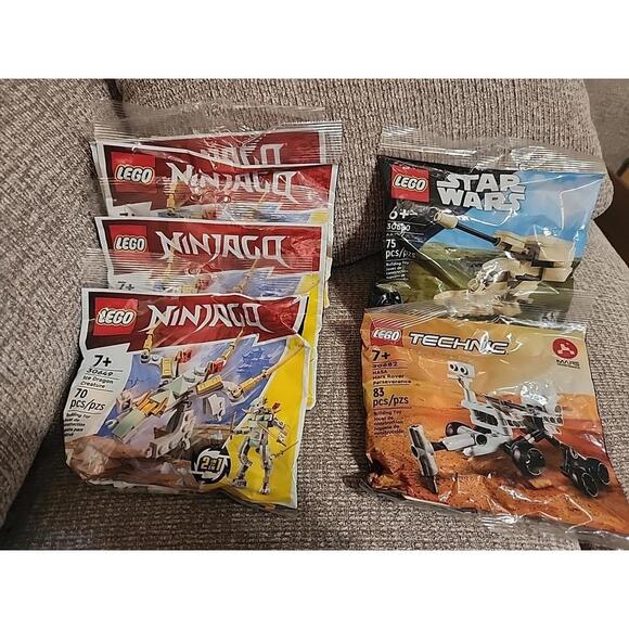 Lot Of 6 New Lego Bags. Star Wars(30680), Technic(30682), 4 Of Ninjago(30649) - Picture 1 of 4
